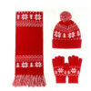 Christmas knit hat knit scarf,knit glove set